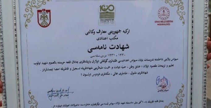 Çanakkale'de şehit olan öğrenciler için 104 yıl sonra diploma