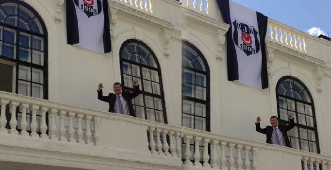 İngiltere Büyükelçiliği binasına Beşiktaş bayrağı astı