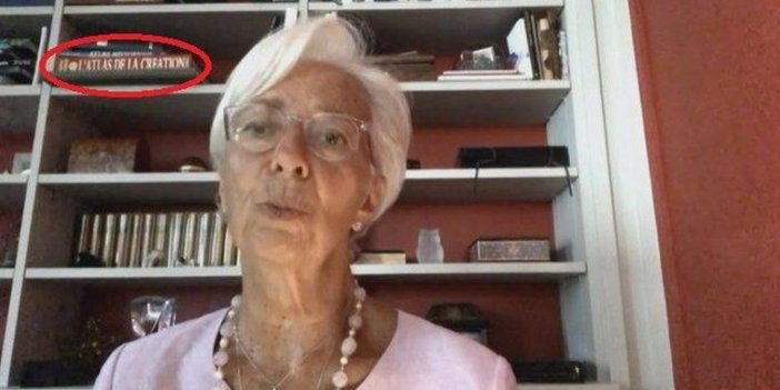 Christine Lagarde'ın kitaplığında Adnan Oktar'ın kitabı görüldü