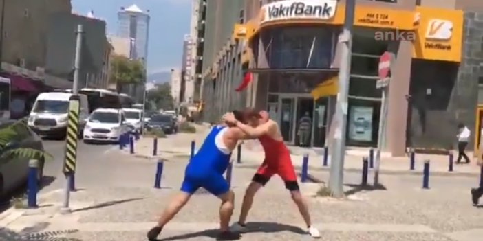 İki güreşçiden ilginç Hamza Yerlikaya protestosu