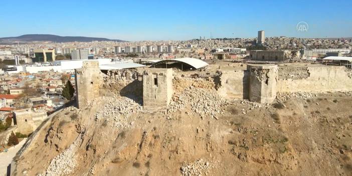 Depremin ardından Gaziantep Kalesi drone kameralarına böyle yansıdı