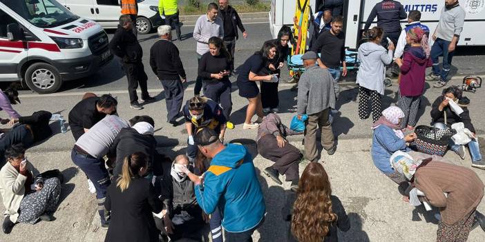 Ortalığı savaş alanına çeviren kaza! 4'ü ağır 34 yaralı