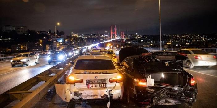 15 Temmuz Şehitler Köprüsü'nde zincirleme kaza: 7 araç birbirine girdi