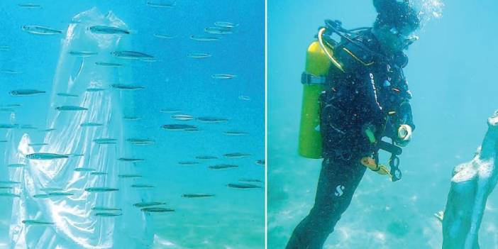 Bu serginin kapısı dalış tüpüyle açılıyor