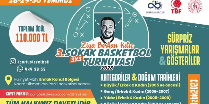 Ziya Berhan Kılıç Sokak Basketbol Turnuvası kayıtları başladı