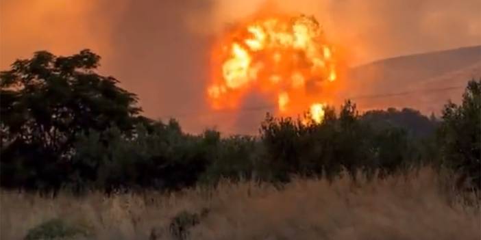 Yangınlarla mücadele eden Yunanistan'da patlama! Mühimmat deposu havaya uçtu