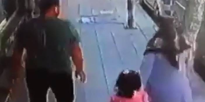 Kaldırımda yürüyen aile dehşeti yaşadı! Beton parçası baba ve kızının üzerine düştü