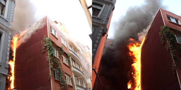 Beyoğlu'nda korkutan otel yangını