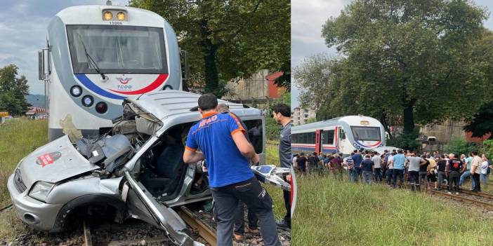 Tren hafif ticari araca çarptı, sürücü ağır yaralandı