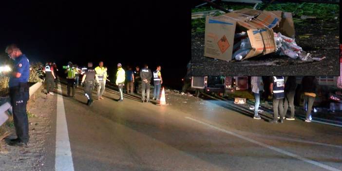 Bursa'da panik yaratan kaza: Dinamitler yerlere savruldu