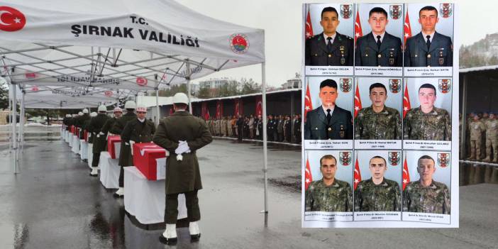 Türkiye şehitlerini uğurluyor: 9 Mehmetçik için Şırnak'ta askeri tören