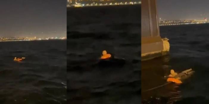 Karaköy'de vapurdaki yolcu denize düştü: Kurtarılma anları cep telefonuyla görüntülendi