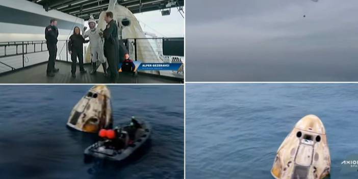 Alper Gezeravcı ve Ax-3 ekibi Dünya'ya döndü! Dragon kapsülü okyanusa indi