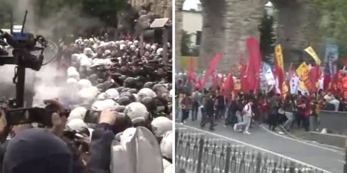 Saraçhane'den Taksim'e geçit yok: 1 Mayıs kortejine biber gazlı müdahale
