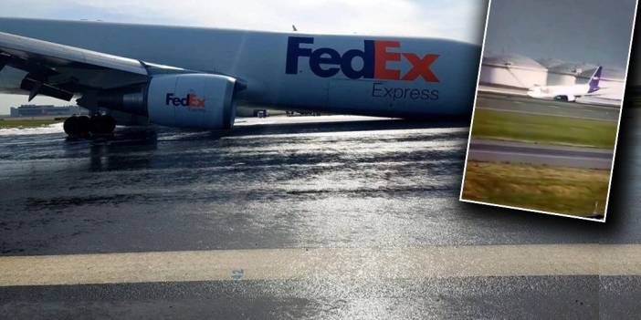 Yine Boeing yine arıza: Dev uçak İstanbul Havalimanı'nda gövdesi üzerine indi