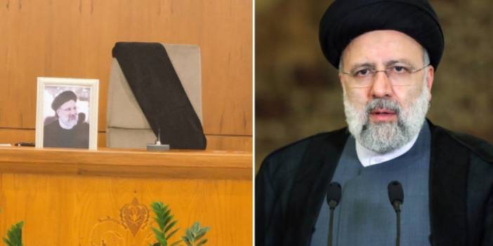 İran Cumhurbaşkanı Reisi'nin koltuğu siyah örtüyle örtüldü