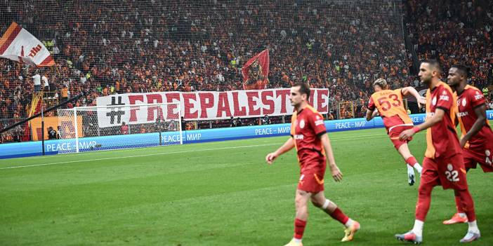 Galatasaray taraftarından Filistin'e destek pankartı