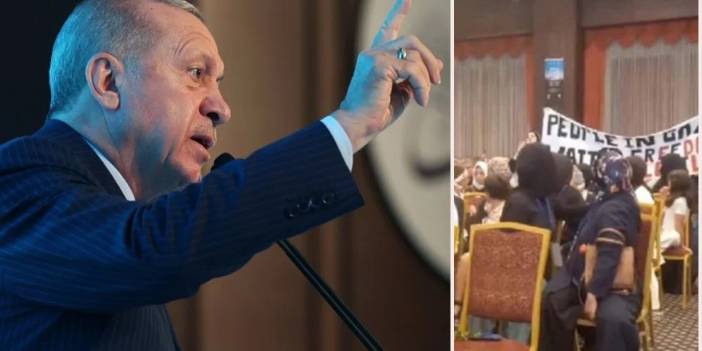 Erdoğan'ın konuşması sırasında Gazze'ye destek eylemi: Gemiler İsrail'e değil Gazze'ye gitsin