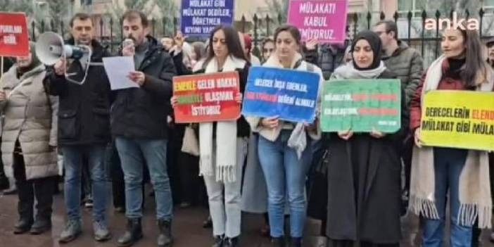 Mülakat mağduru öğretmenler Bakan Tekin’i protesto etti: Talebimiz mülakatın tamamen kaldırılması