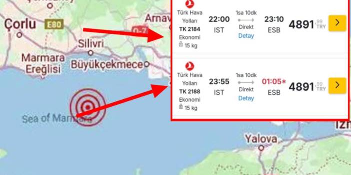 Deprem sonrası fahiş fiyat artışı! İstanbul-Ankara uçak biletleri beşe katlandı: 4.900 TL'ye yükseldi