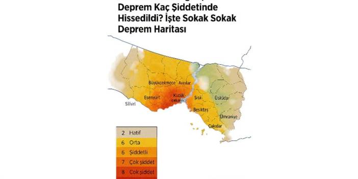 İstanbul'da hangi ilçede deprem kaç şiddetinde hissedildi? İşte ilçe ilçe deprem haritası!