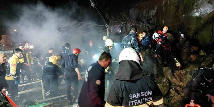Samsun'da akaryakıt istasyonunda heyelan faciası: Baba ve 2 çocuğu hayatını kaybetti