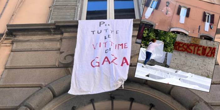 Beyaz çarşaflarla sessiz protesto: İtalya’da Gazze için '50 bin kefen' eylemi
