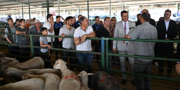 Başkan Zeyrek Canlı Hayvan Borsası’nı ziyaret etti