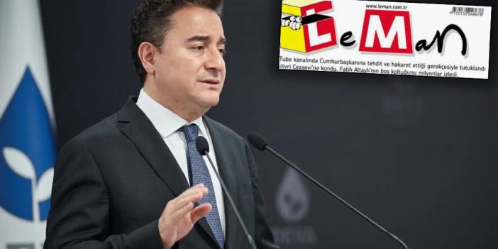 Ali Babacan'dan Leman Dergisi'ne tepki: Toplumsal barışı zedeliyor