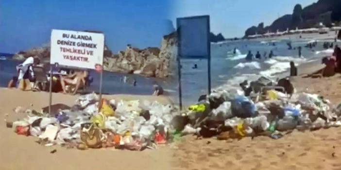 Plajda şoke eden manzaralar: Çöplüğe döndü! Vatandaş isyan etti