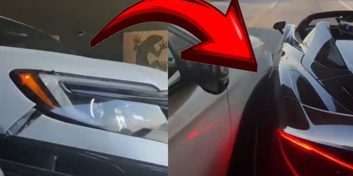 Sosyal medyayı sallayan kaza! Milyon dolarlık arabaya çarptı: O anlar kamerada!