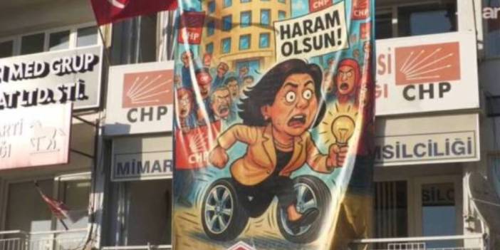 Aydın’da Çerçioğlu’na tepki büyüyor: CHP binasına “haram olsun” pankartı asıldı