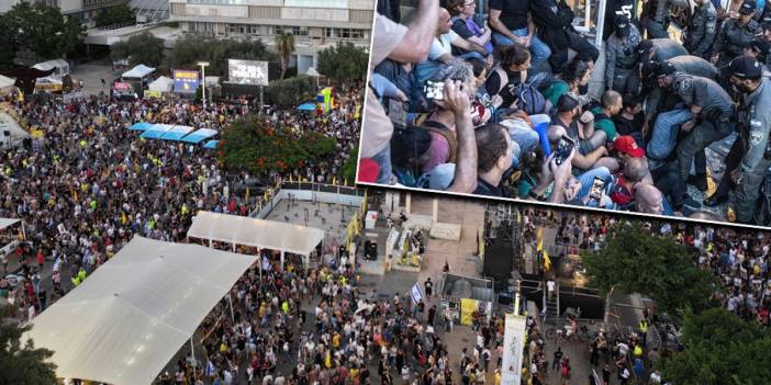 Netanyahu’nun parti binası önünde protesto: Göstericiler ve polis arasında çatışma çıktı