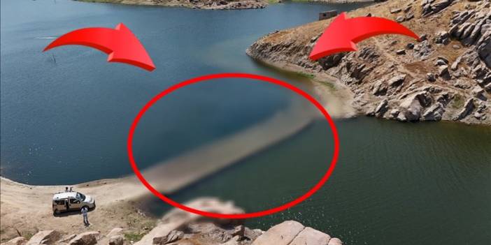 Barajdaki sular çekilince yıllardır sakladığı sırrı ortaya çıktı! Görenleri şaşkına çevirdi