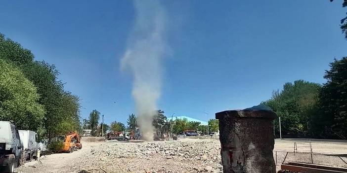 Hortum korkuttu ama güldürdü! Rüzgarın şakası kamerada