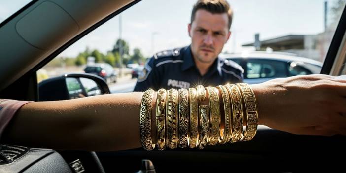 Polisin durdurduğu kadının 450 bin TL'lik bileziklerine el kondu! 100 bin TL de ceza kesildi