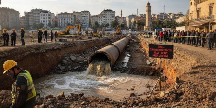 Patlayan boru, 8 ilçeyi susuz bıraktı! İzmir'de 32 saatlik su kesintisi