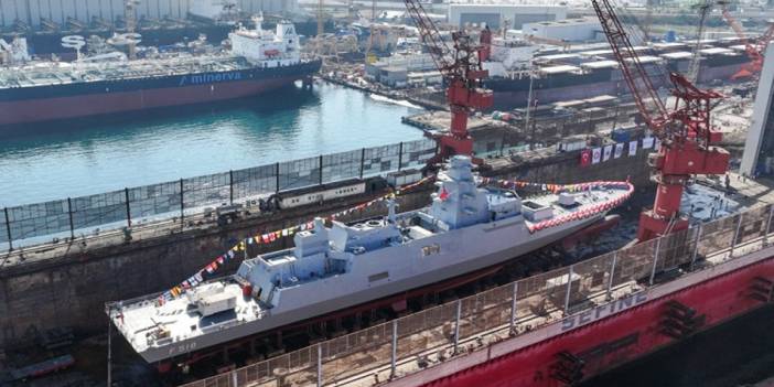 'Mavi Vatan'ın yeni gözcüsü TCG İçel denize indi: Tamamen yerli silahlarla donatıldı