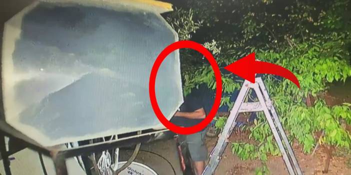 Tamir etmek istediği su deposu üzerine devrildi: Ezilmekten saniyelerle kurtulduğu anlar kamerada