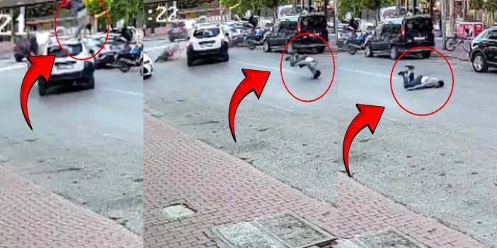 Cipe çarpan motosiklet sürücüsü metrelerce havaya savruldu: O anlar kamerada