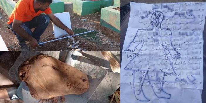 Mezar kazarken gördükleri şoke ediyor: Toprağın altından kaşık, kuzu kafası ve büyüler çıkıyor