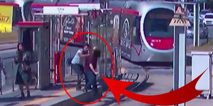 Bir saniye farkla! Tramvay kazasını böyle önledi
