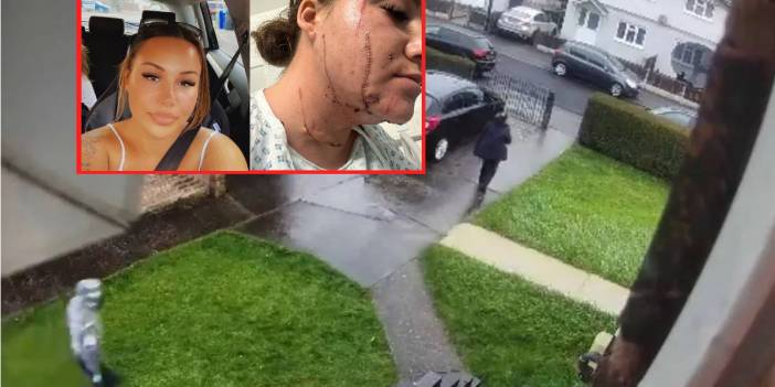 Eski sevgilisinin bıçaklı dehşeti kapı zili kamerasında! Genç kadının boğazını kesti