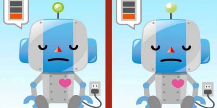 Bu testi yalnızca üstün zekalılar 14 saniyede çözebiliyor: İki robot resmi arasındaki 3 farkı bulabilir misiniz?
