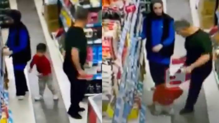 Vicdansız 'baba' gözaltında! 5 yaşındaki oğlunu markette tekmeleyerek darp etti