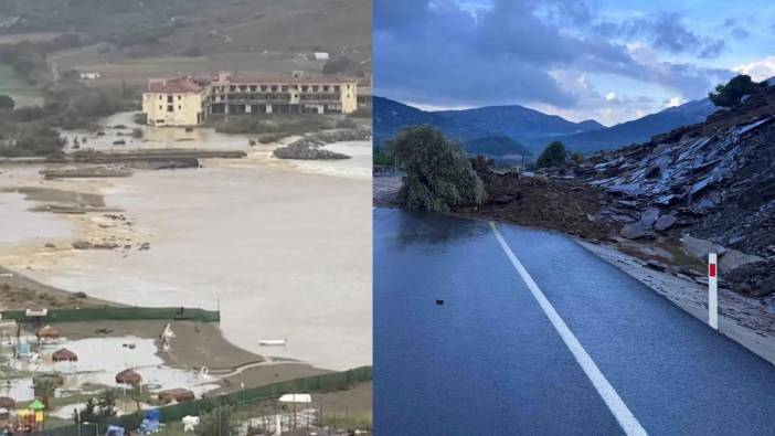 Kuvvetli yağış etkisini gösterdi! Çanakkale'de ev ve iş yerlerini su bastı: Toprak kaydı, yollar kapandı