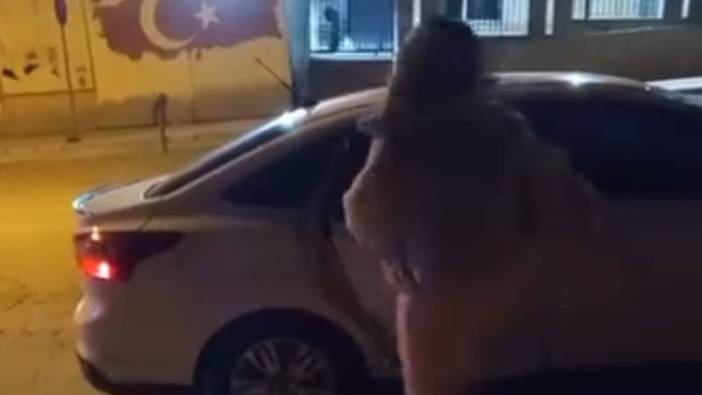 Öfkesini arabadan çıkardı! Bir kadın arabaya tekme tokat girişti