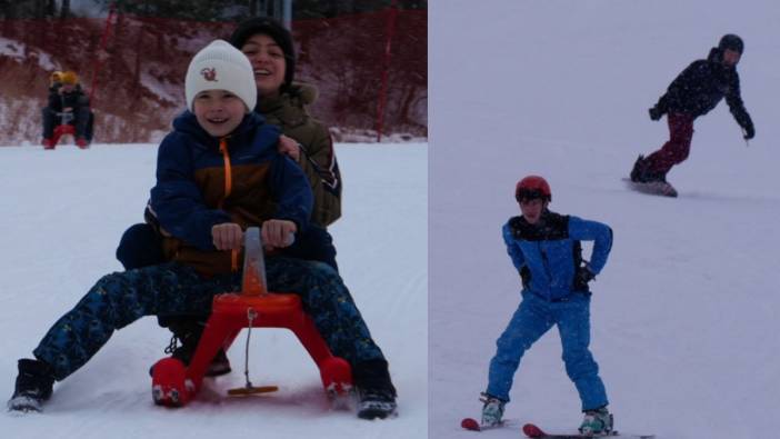 Kar ve hafta sonu birleşti, pistler doldu taştı! Kayak severler akın akın Palandöken'e gitti