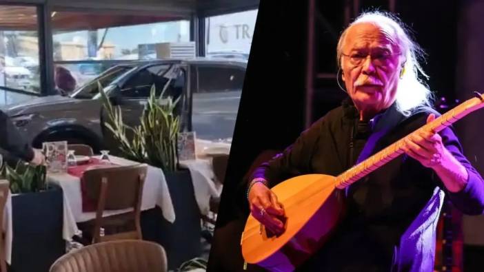 Müzisyen Cahit Berkay'ın kullandığı otomobil restorana girdi