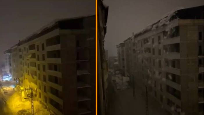 Tonlarca ağırlıktaki kar kütleleri bir anda düşmeye başladı! Dev kar kütlesi elektrik direklerini kağıt gibi ezdi